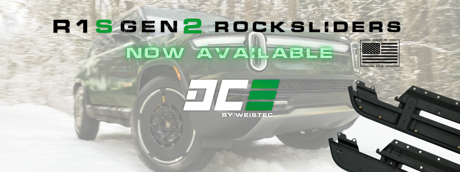 DCE Rock Slider for Rivian R1S R1T Gen 2 Now Available